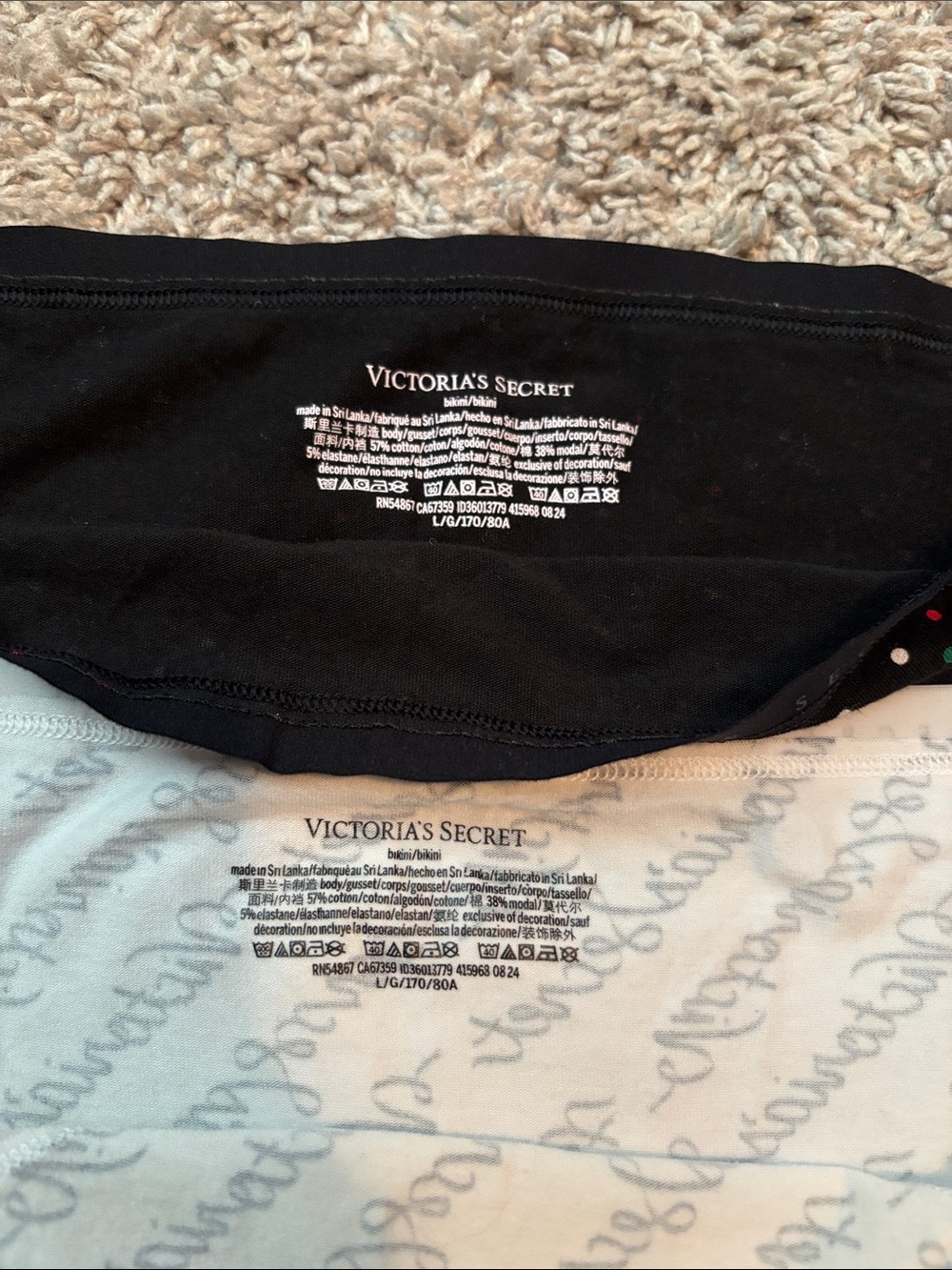 Victoria's Secret Girls Bikini Briefs 2-Pack - Black & White - Picture 2 of 3